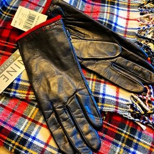 Beautiful NEW Nine West Soft Black Leather Gloves - Size XL